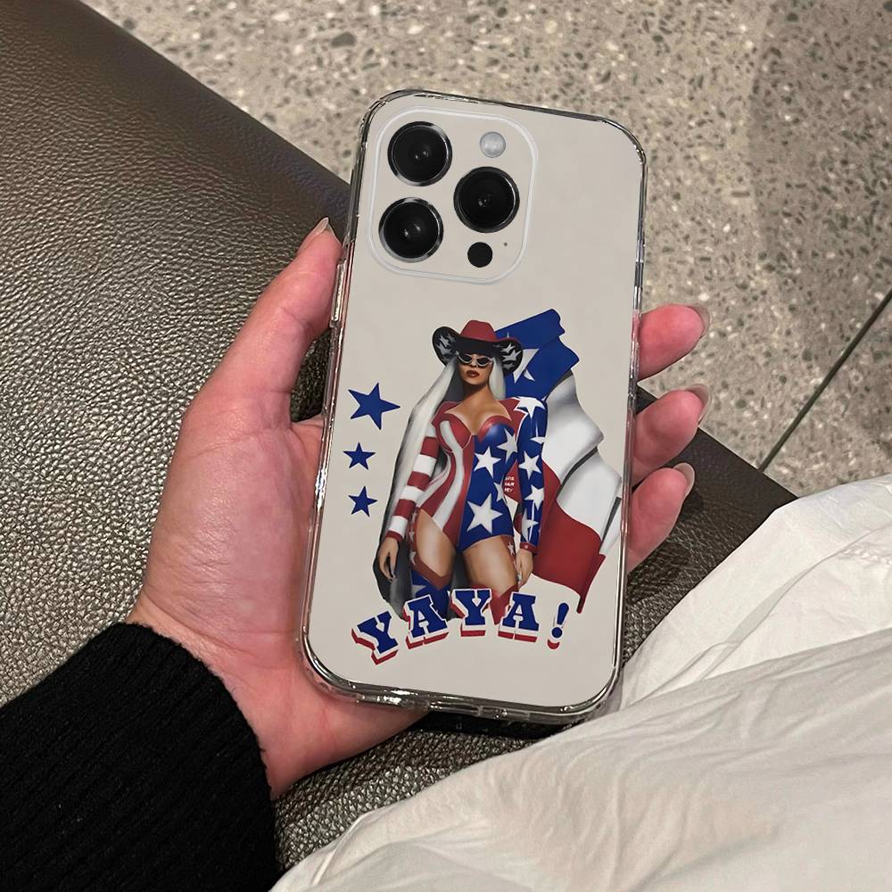 

Singer B-Beyonce Phone Case For iPhone 17,16,15,14,13,12,11 Pro,Max,Plus,X,XS,XR,SE4,E Mini Transparent Soft Cover iPhone17Air