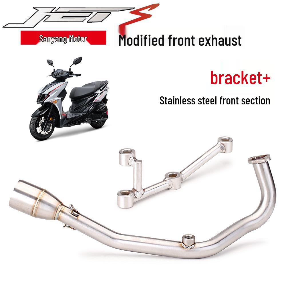 SYM JETS 125 Stainless Steel R77 Exhaust Pipe: Non-destructive Direct Fit Modification