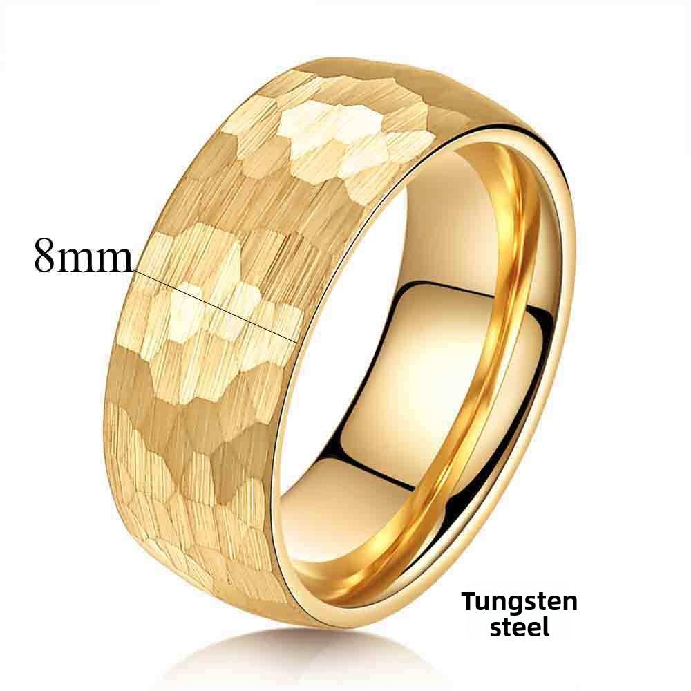 

4 6 8 мм Кольцо из вольфрамовой стали в винтажном стиле, кованое, с узором «рыбья чешуя», простое, минималистичное, унисекс, обручальное No. 12