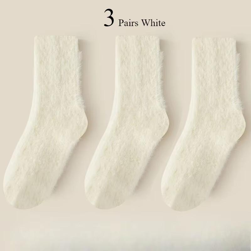 Mink Velvet Socks for Women and Men Autumn and Winter Thicken Thermal Coral Velvet Sleep Plush Floor Black White Socks Underwear