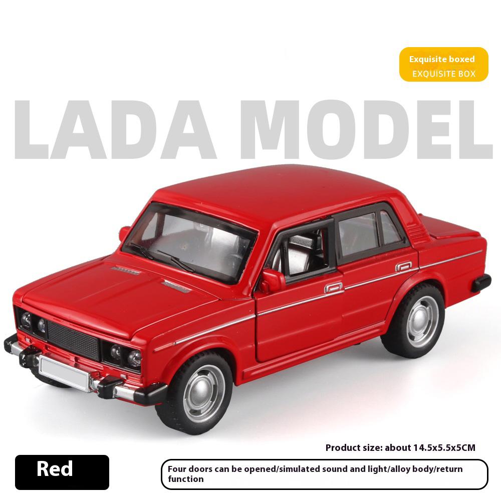 1/32 Retro LADA Alloy Car Model Toys, Car Center Console Interior Decorations, Cool Desktop Ornaments, Adult Christmas/Birthday Gifts