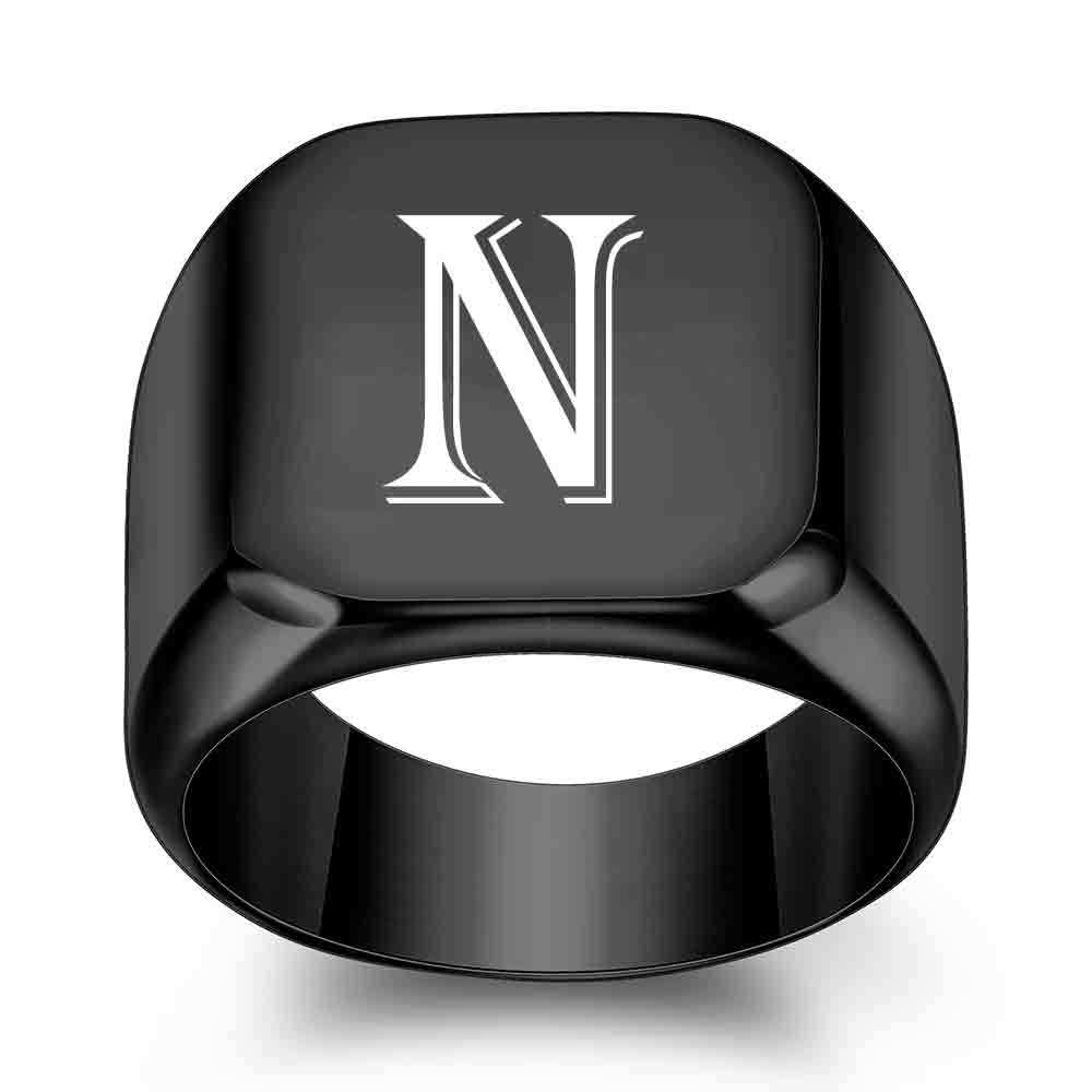 1Pcs Personalised Initial Engrave A to Z Alphabet ring Stainless Steel Rings