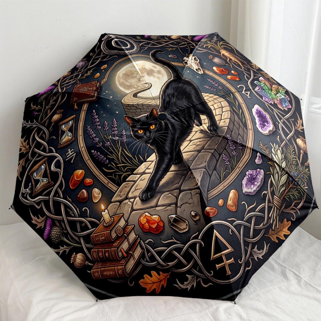 Magic Cat Automatic Folding Umbrella Compact Lightweight For Outdoor Adventures And Festive Giftingt58