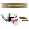 IMEEA Ramen Schüssel, Nudelschüssel, Salatschüssel, ca.. 22cm, Edelstahl, Spülmaschinenfest, Hitzebeständig, Haarlinien-Doppelschicht, Set mit 2 Stück