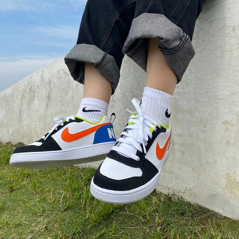 New Nike Court Borough Low GS 'Black Orange Blue' DV9113-181