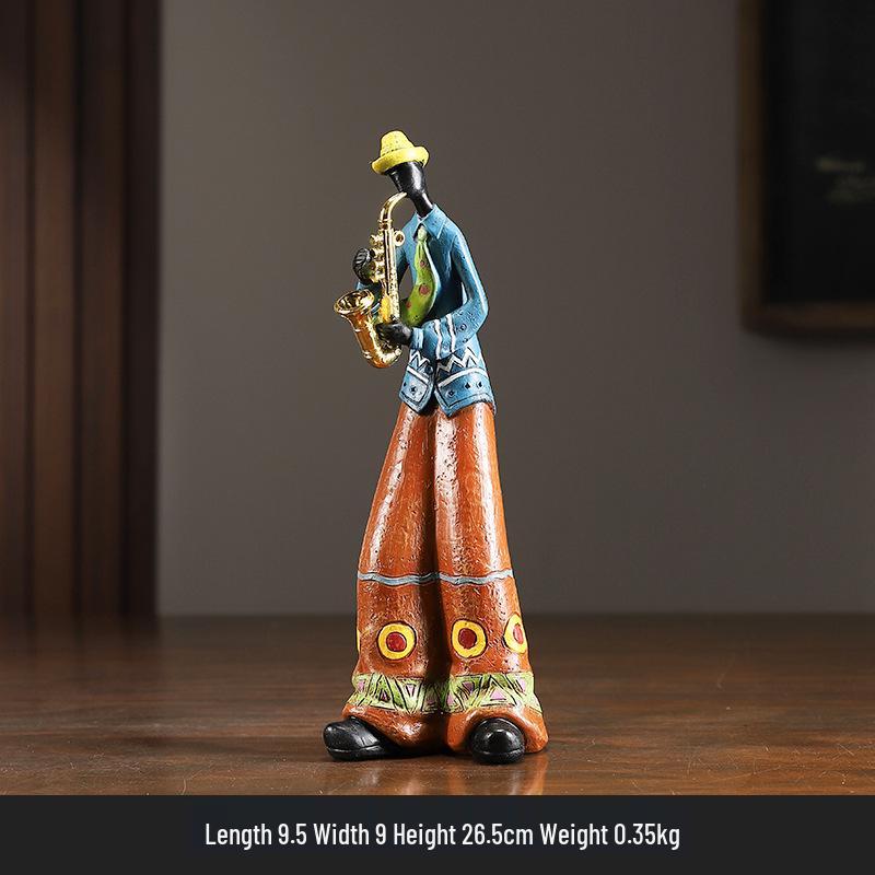 Xianci Retro Band Figure Ornament for Home and Living Room Decor, Perfect for Wine Cabinet, Bookcase, or Electronic Organ Display.