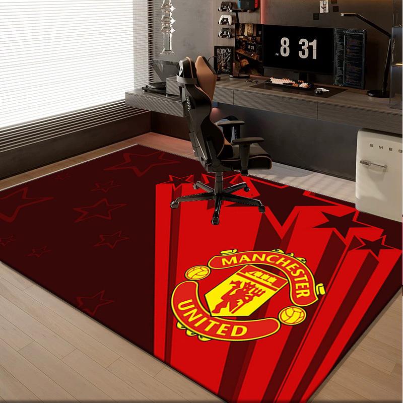 1PC rug Flaming Manchester Crest Carpet, Chair Rug,Area Rug for Office Bedroom living rooms bedroom, Doormat decor Christmas fan gifts