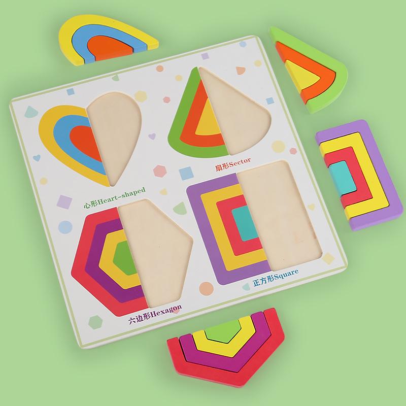 Toddler Geometric Shape Recognition Puzzle Board - Educational Toy for Boys and Girls