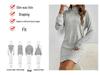 2024 Fall/Winter Women's Casual Solid Color High Neck Long Sleeve Knitted Dress