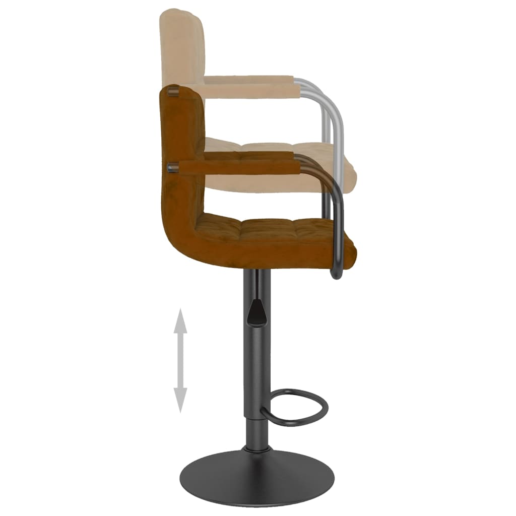 Brown Velvet Bar Stool