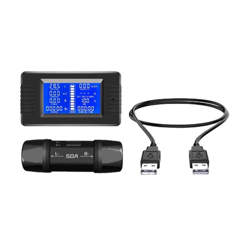 8-120V Batterietester Batterieleistungsdetektor Monitor Diagnosetester Stromverbrauchsanalysegerät LCD-Anzeige
