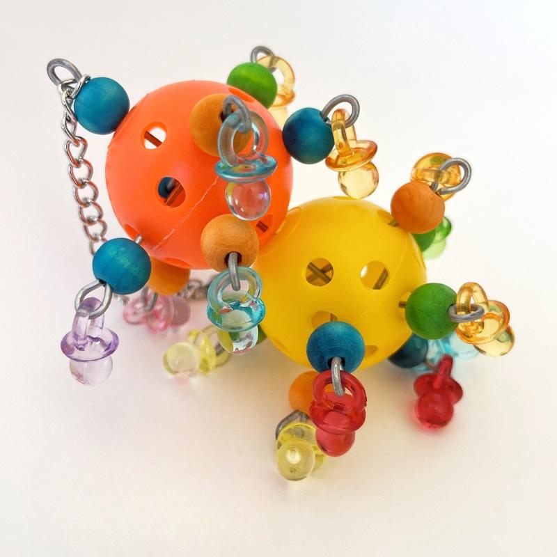 Papegojleksaker, Svart Fenix Pioner, Små och Medelstora Fågelbollar, Förstörelse, Utlopp, Gnagning, Hålboll Fågelburstillbehör