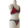 Elegantes Sexy Baby-Buchstaben-Print BH- und Höschen-Dessous-Set mit zarten Spitzenverzierungen