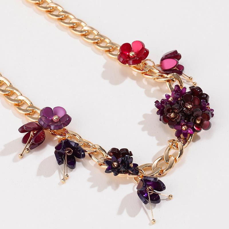 Kenjie Acrylic Flower Spring Necklace & Versatile Earrings Set for Women - Trendy Original Design