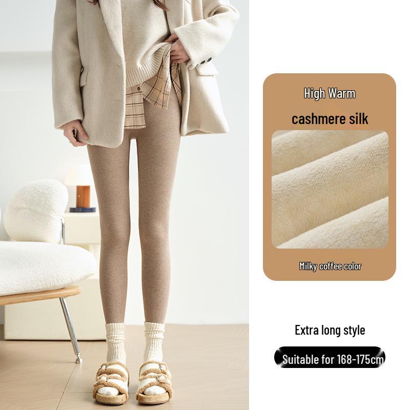 Women's Seamless Velvet-Lined Leggings: Warm, Slimming Cotton Pants for Autumn/Winter