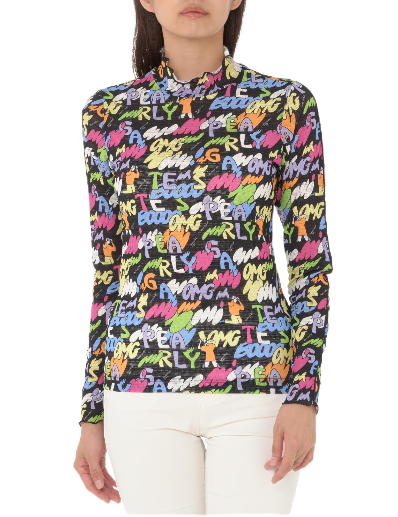 

long sleeve high neck shirt pattern Golf innerwear all over pattern 1 [Pearly Gates] Women s (border anti-logo) / / 055-4266800 121_Navy anti-logo [M]