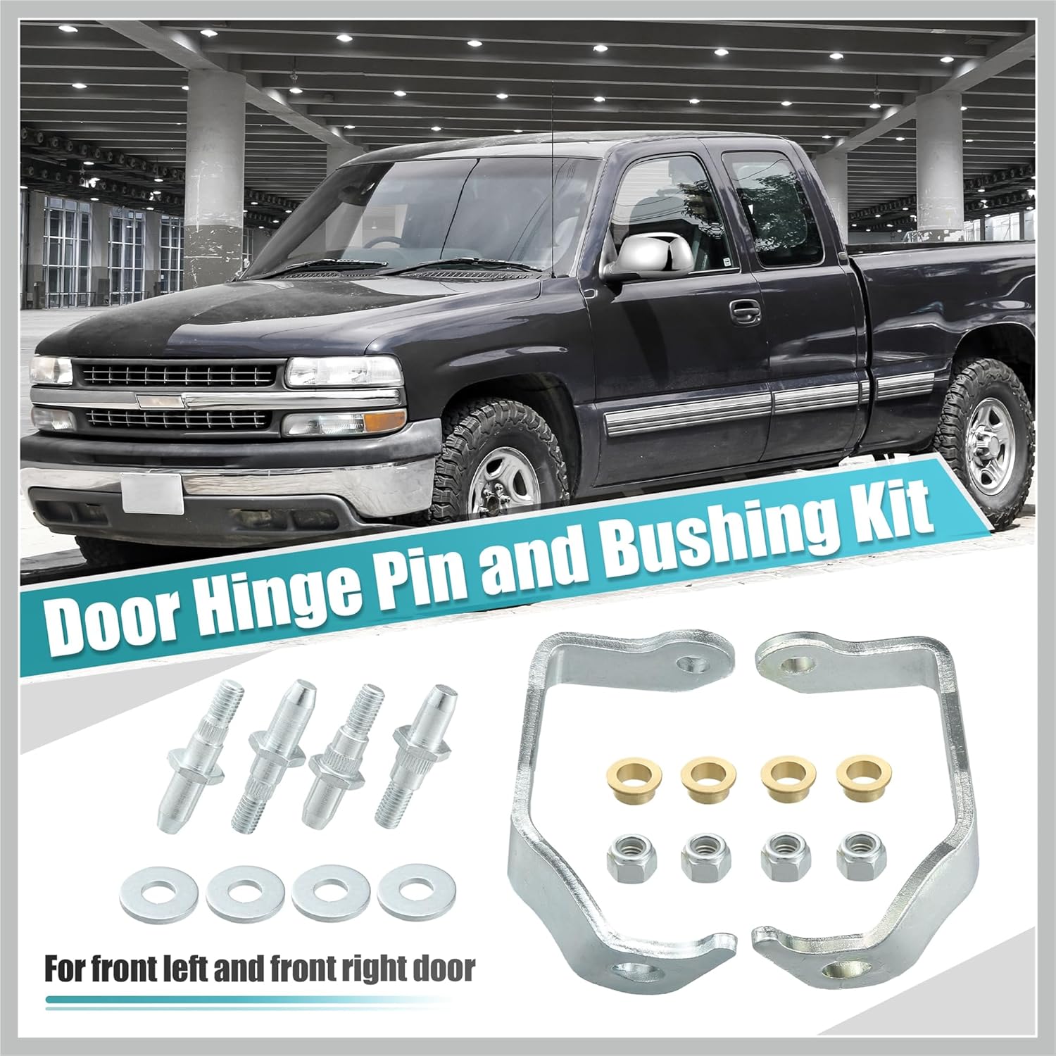 

1 Pair Front Door Hinge Pin Bushing Repair Kit for Chevrolet Silverado Suburban Avalanche Tahoe for GMC Sierra Yukon for Cadillac 6038457 Front Left