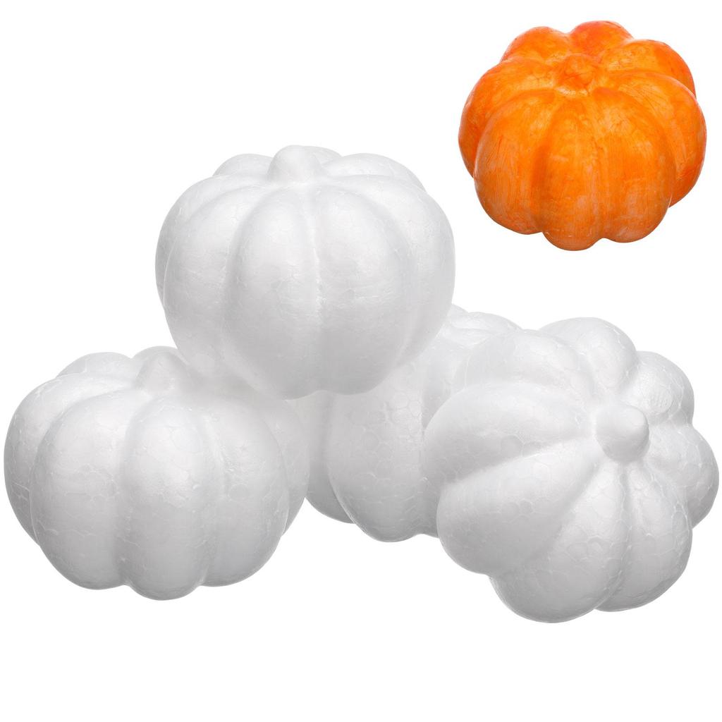 20Pcs White Foam Pumpkins Polystyrene Props Kids Gift Artificial Fake DIY Arts