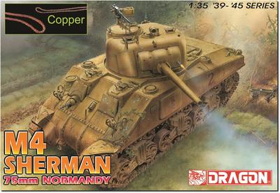 Platz Dragon WW2 Amerikanischer M4 Sherman Mittlerer Panzer mit 75mm Normandie Magischer Scheinwerferschutz Hupenschutz Luxus Plastikmodell DR6511SP 1/35 Kanone, Landungen,