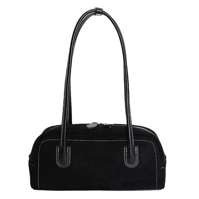 Boston bag women 2025 new trendy popular Korean niche retro bowling bag portable shoulder armpit bag