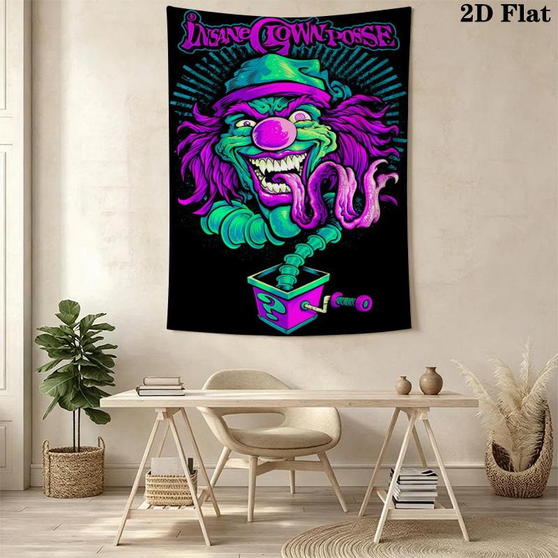 Creepy Clown Prop Pattern Home Decor Tapestry, Wall Hanging, Decorative RV Wall Cloth.MGT0918578
