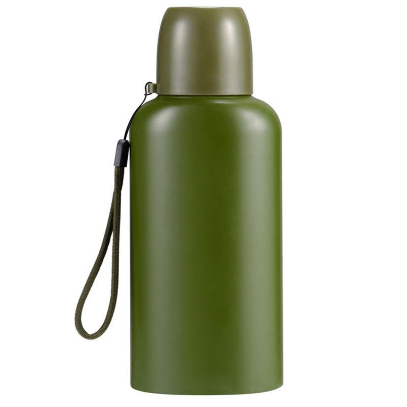 304 Stainless Steel Outdoor Sports Bottle Old-Fashioned Military Fan Training Flat Kettle Large Capacity Vacuum Cup Genuine Goods Portable