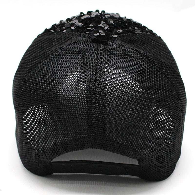 Summer Cap Sequined Hat Women'S Versatile Trendy Baseball Cap Outdoor Shade Mesh Cap Sun Protection