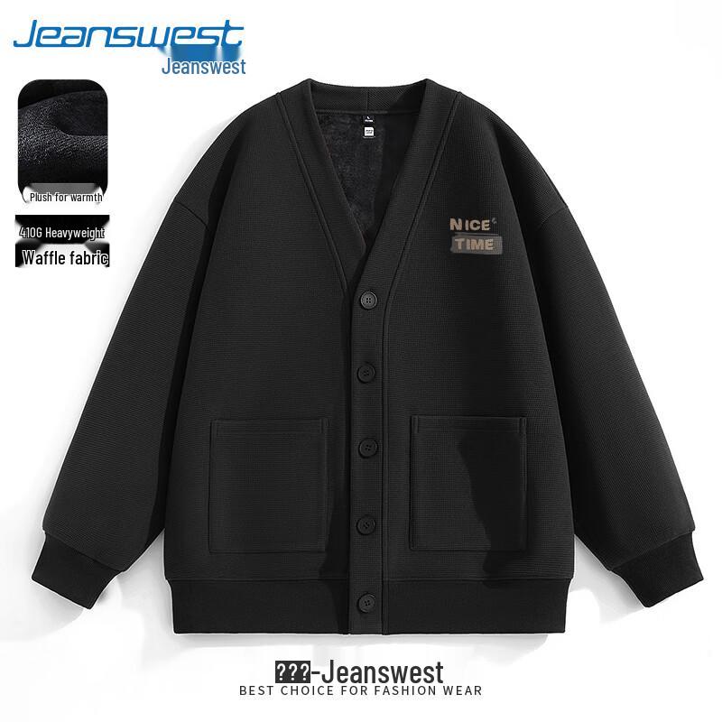 

Jeanswest Men s Fleece-Lined Hooded Waffle Jacket 2XL