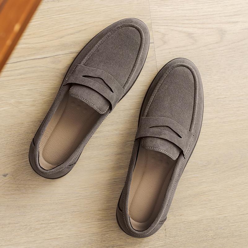 Fashion Handmade Leather Mens Loafers All-match Men Casual Shoes Moccasins Fashion Slip on Boat Shoes Leisure Walk Male Driving Footwear