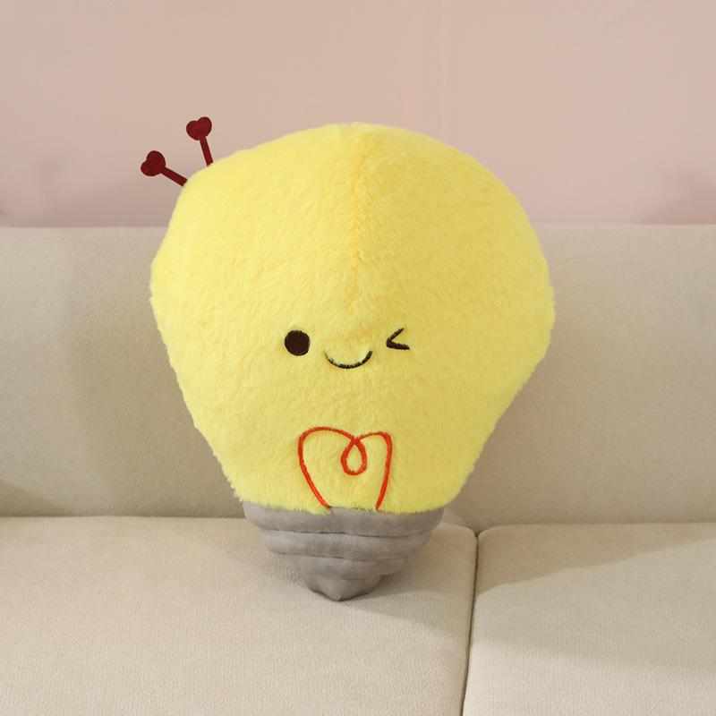 

Creative Yellow Heart Plush Light Bulb Doll - Cute Healing Stuffed Toy & Souvenir Pillow Gift 35x25 cm (0.25 kg) жёлтый
