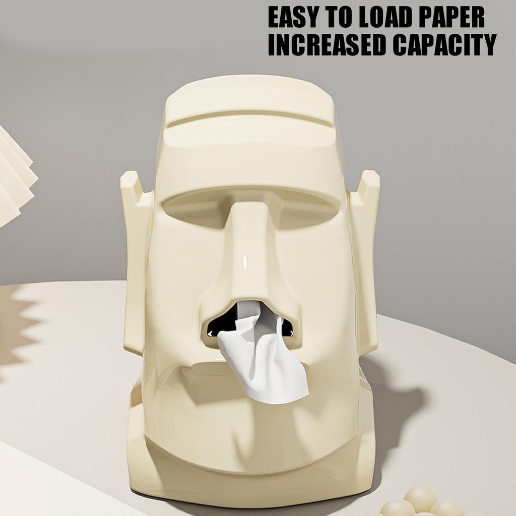 Funny Tissue Holder Easter Island Statue Tissue Box Napkin Organizer Sunglasses Rack For Desktop Vanity Table Shelf Study Dorm