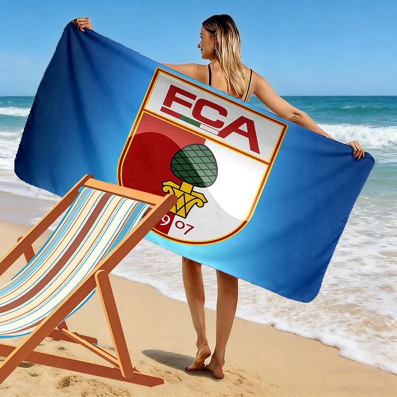 FC Augsburg Aufdruck Strandtuch, Großes Weiches Schnelltrocknendes Handtuch für Strand Camping Schwimmen