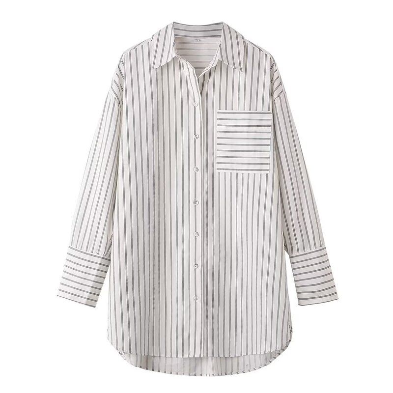 Fashion Style 2024 Spring New Arrival Women's Clothing Elegant Stripes Slim Looking Loose Shirt Top 8793254 064