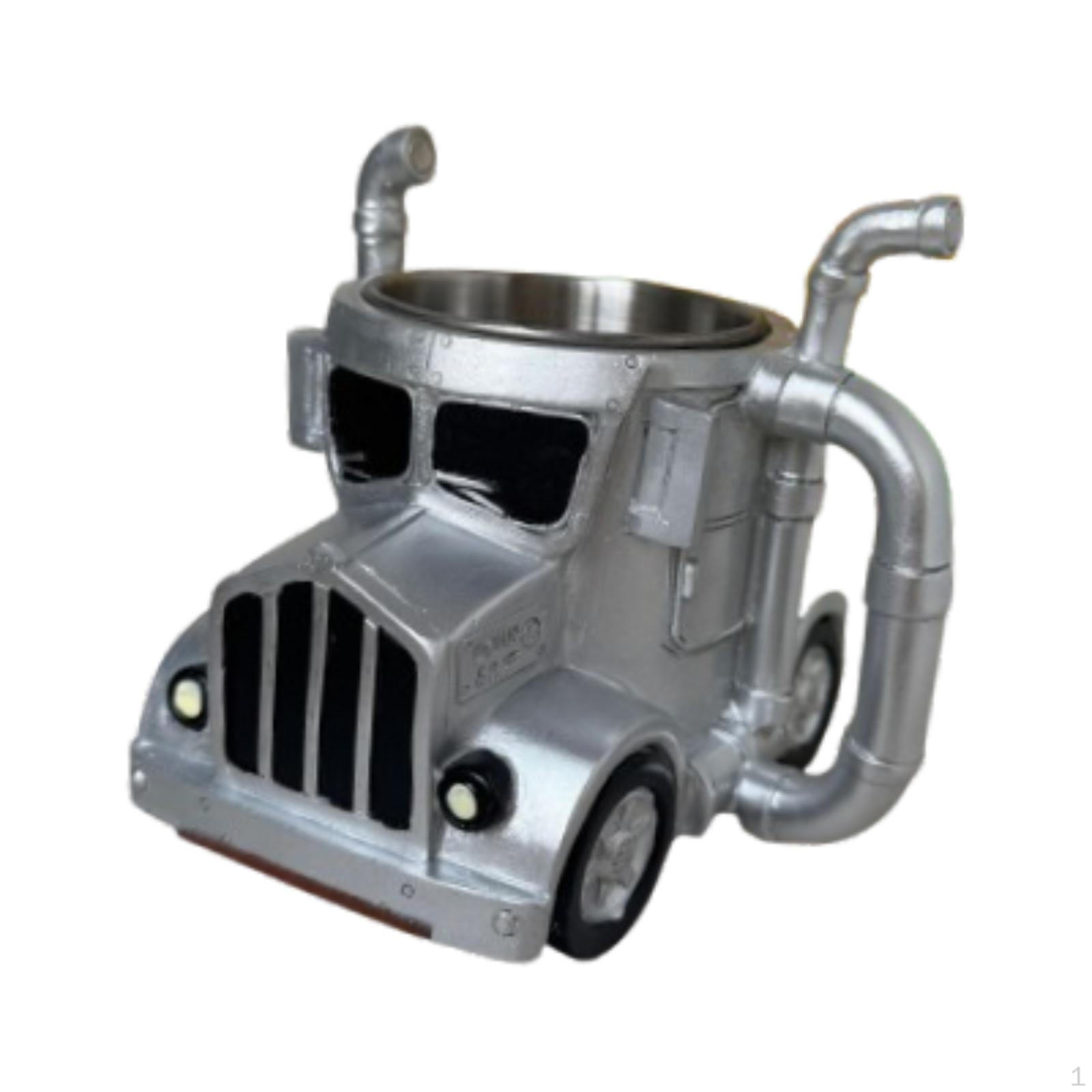 

Полугрузовик Кофейная кружка Утренняя чашка Новинка Контейнер или Холодные напитки Украшение дома серебряный