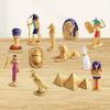 12 Pieces Ancient Egypt Toys Egyptian Statues Figure Interactive Pyramid Mummy for