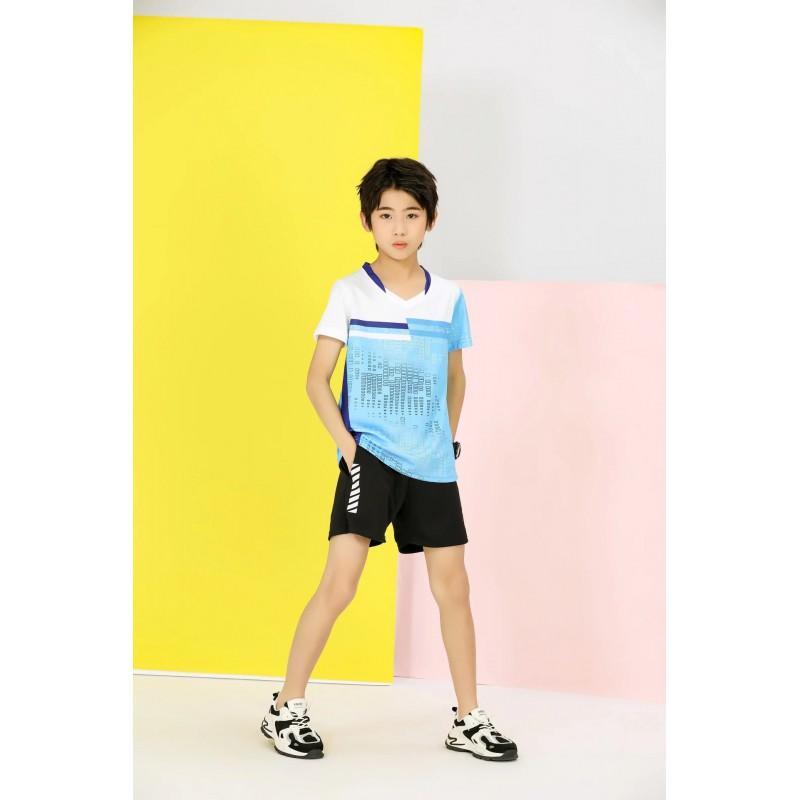 Unisex Badminton Tennis Short Sleeve Sport Shirt Kids Adults Training Athletic Top