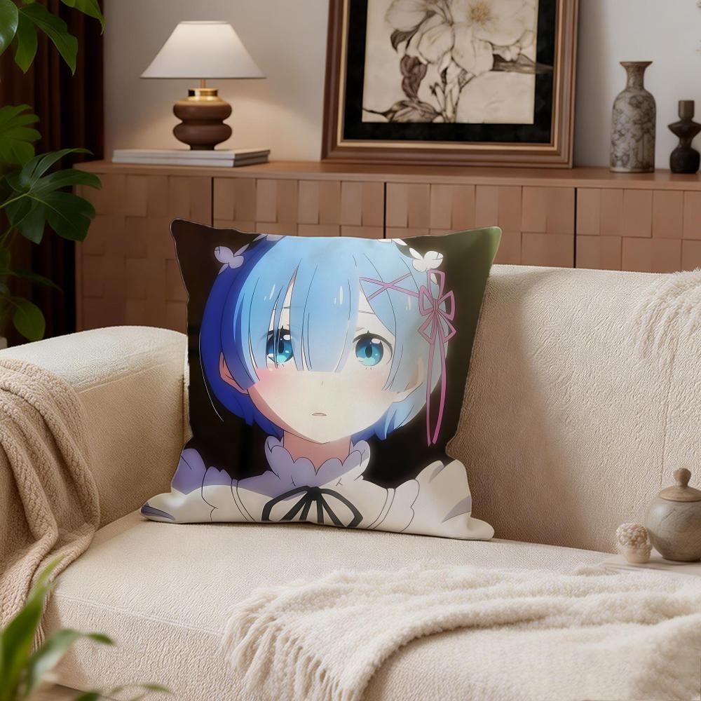 Fantasy ReZERO Cushion Cover Cushion Cover Set 4Pcs 50x50 45x45 40x40 Pillowcase Decorative Sofa Home Decor