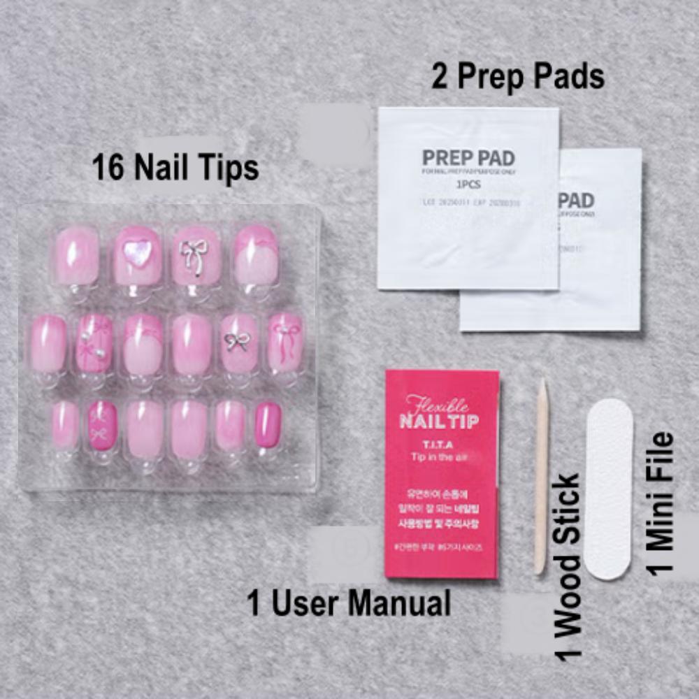 Square Nail Tips - 25SS TITApress Pink