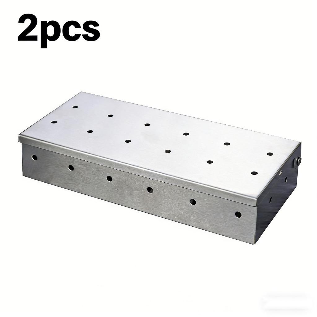 BBQ Flavor Stainless Steel Smoker Box for Barbecue Grill Charcoal Grills Stainless Steel BBQ Grill Accessories Grill Master Gift