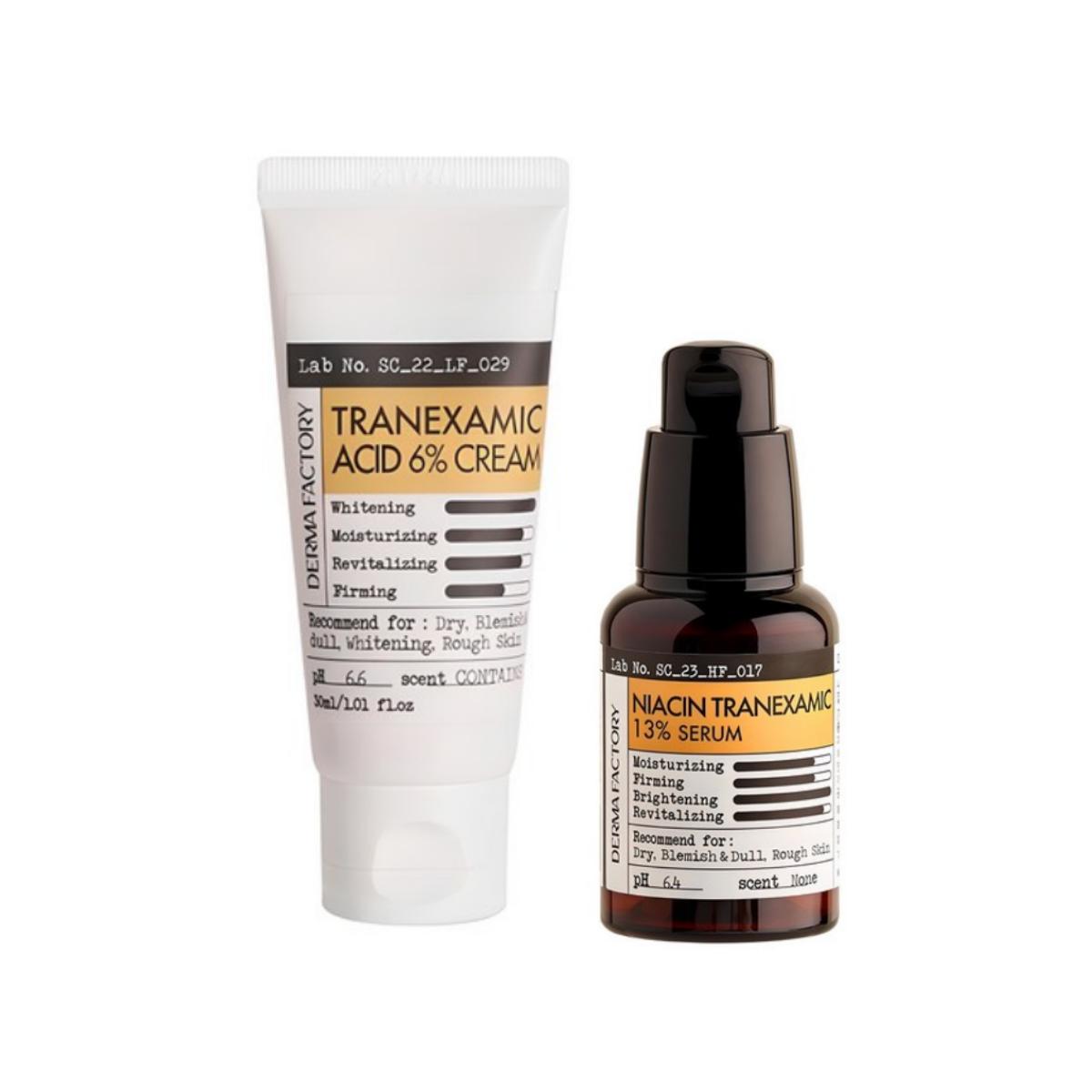 [DERMA FACTORY] Niacin Brightening 13% Serum 30ml + Dark Spot Care 6% Cream 30ml Set Serum 30ml + Cream 30ml