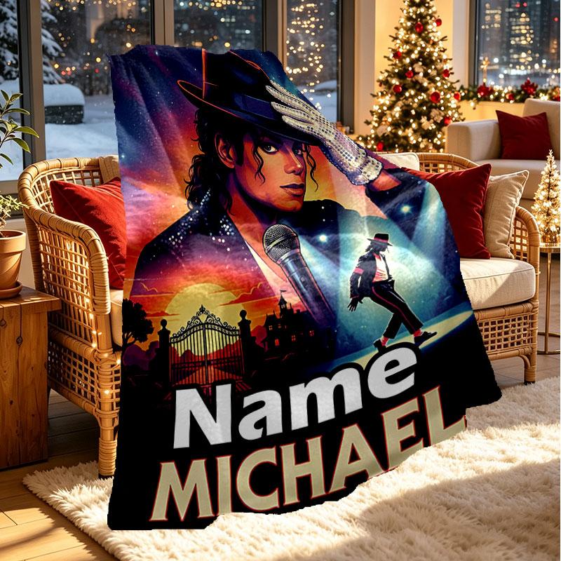 Individuell personalisierte Michael Jackson Print Decke, Heimdekoration, Schlafzimmer, Sofa, Camping, Couch, Geschenke für Geburtstag Weihnachten