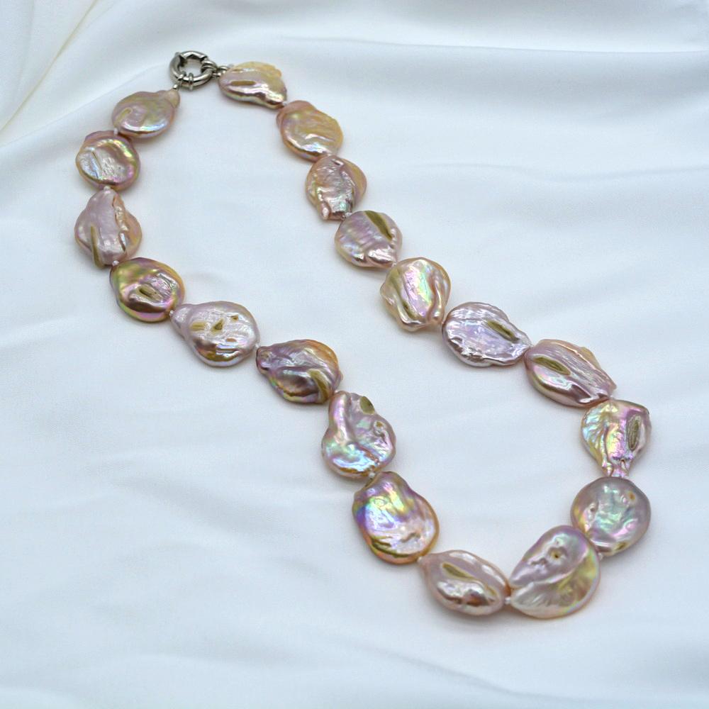 Women's Necklace Baroque Natural Freshwater Pearl Necklace Deep Purple Pearl Classic Style Mom Gifts