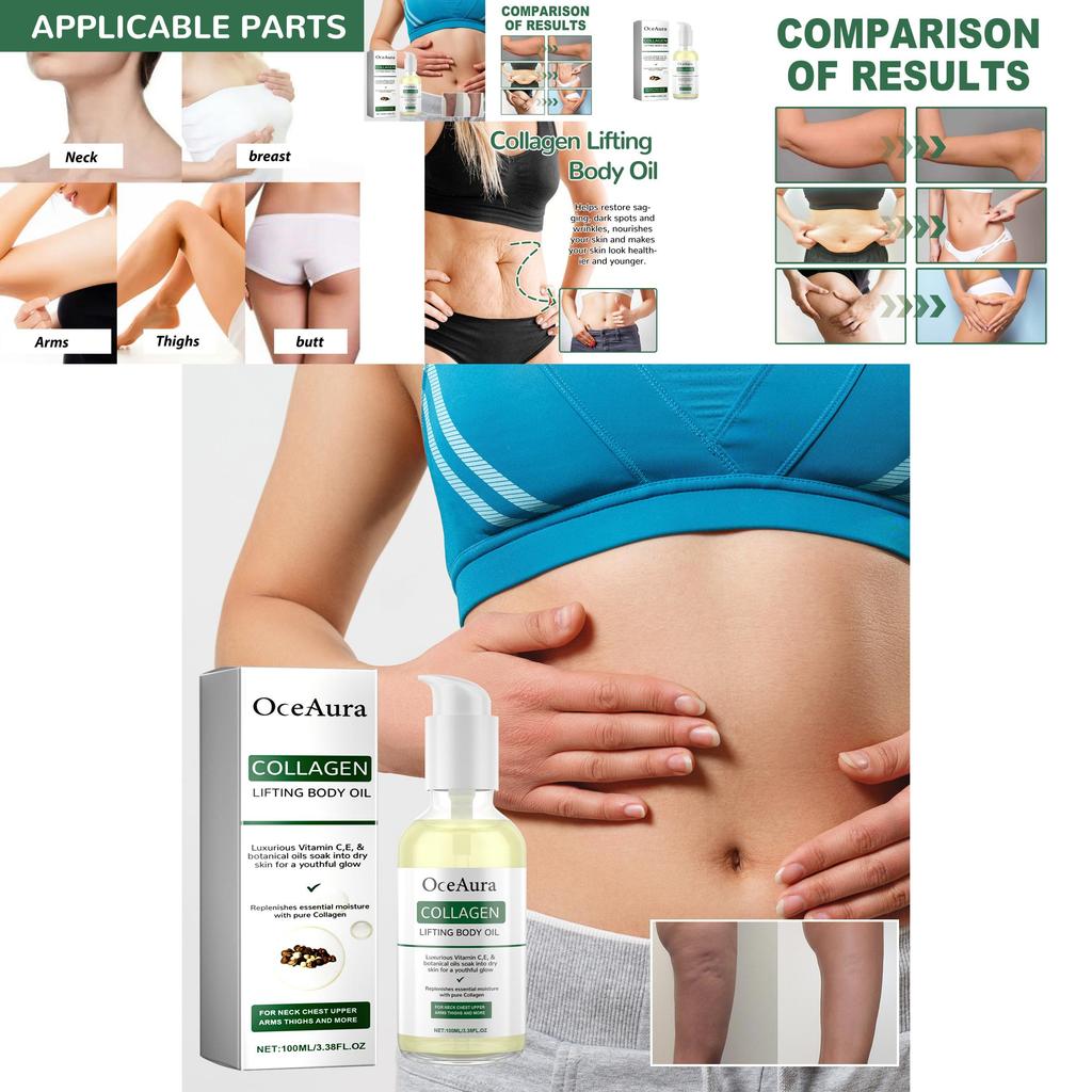 Oceaura Collagen Boosting Body Oil Hydrating Moisturizing And Firming Skin Care Solution 100ml