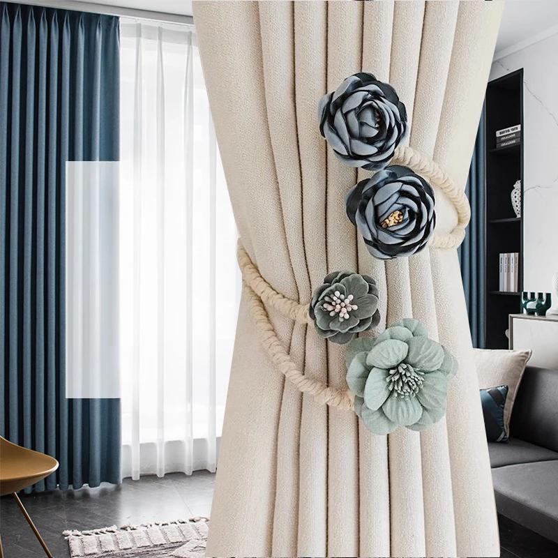 INS Flower Shape Curtain Strap Kids Room Curtain Straps Decorative Buckle Clip Curtain Holders Accessories Home Decoration