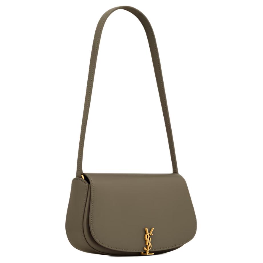 Saint Laurent YSL Front Logo Magnetic Closure Leather Tote Shoulder Bag Women bags Deep-Musk 779642-0SX0W-3237