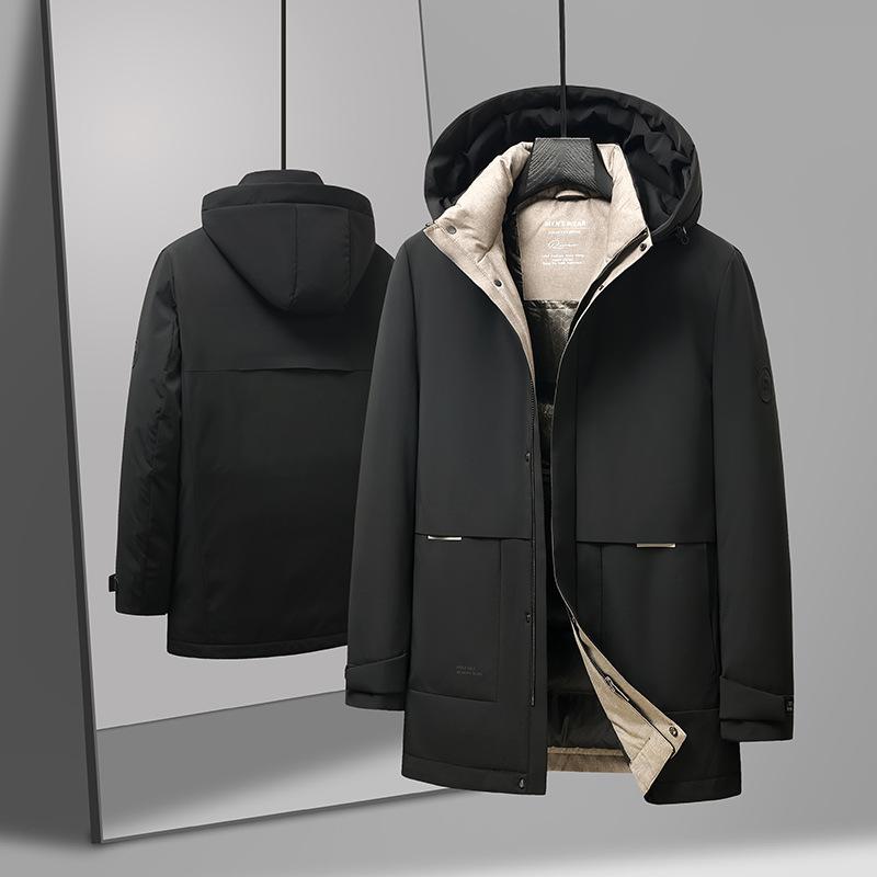 Goose Down Jacket Light Luxury Thickened Warm Men's White Goose Down Down Jacket Middle-aged Business Casual Down Jacket for Men