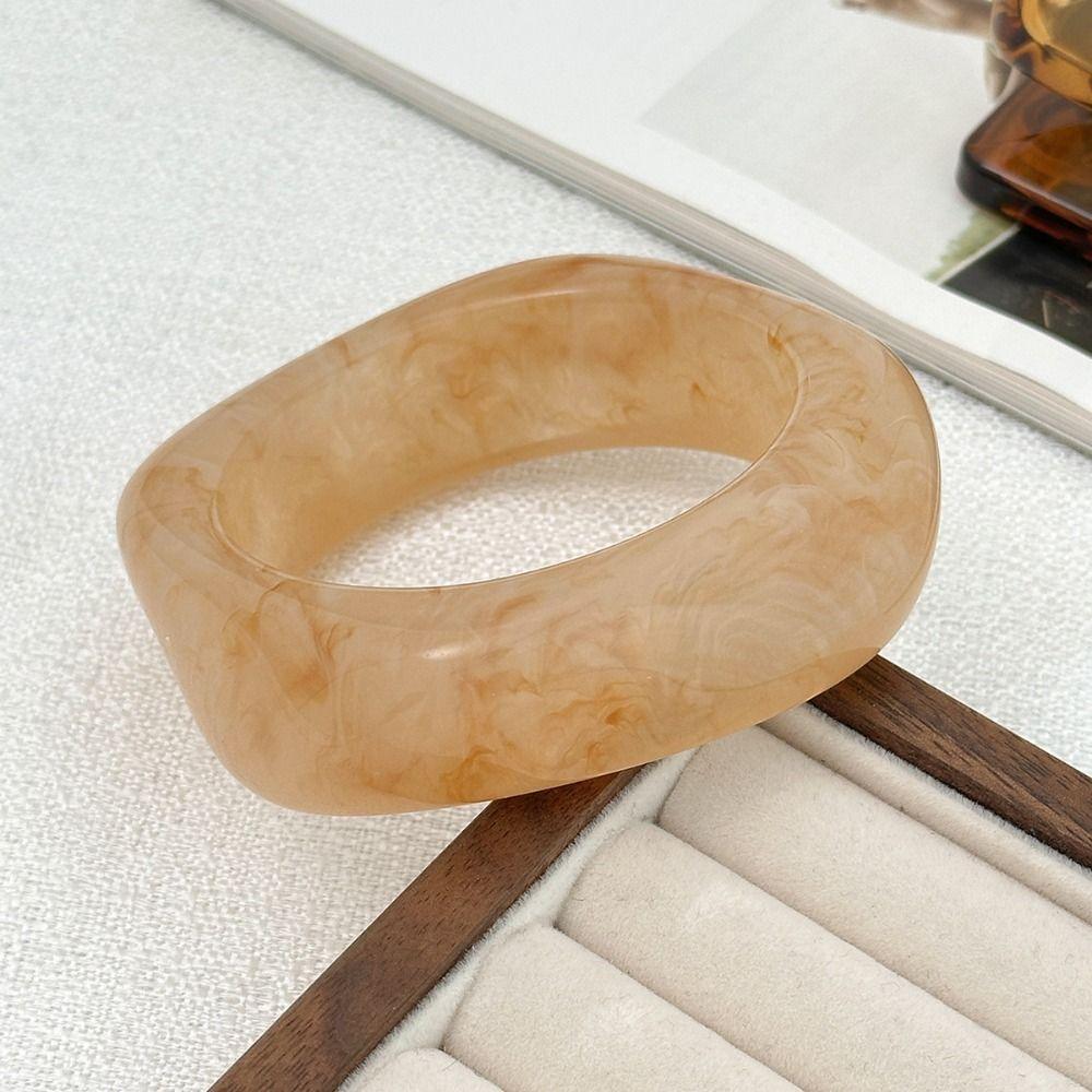 Minority Design Translucent Acrylic Bangle Europe American Style Green Hand Ring  Girls