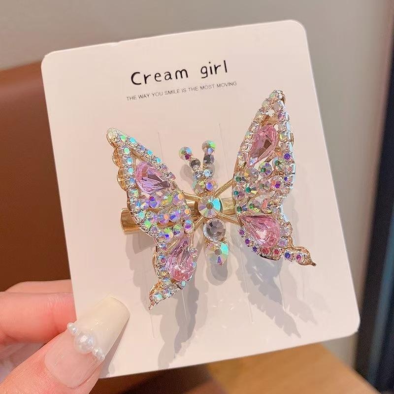 Headwear, Children's Agile Butterfly Hair Clip, Mink Fur, Delicate and Moving Butterfly, Duckbill Clip, Hairpin, Butterfly