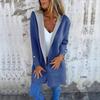 Women's Orange Hooded Cardigan Sweater Casual Long Sleeve Open Front Lightweight Jacket