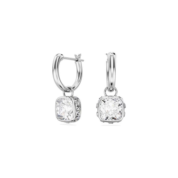 Swarovski Stilla Water Drop Shaped Inlaid Decoration Rhodium Plated Earrings Women earrings Silver 5662919 Box (Random Color)